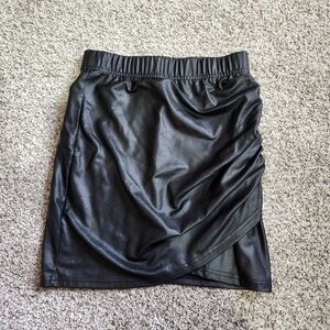 Black Faux Leather Skirt